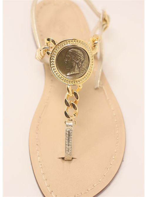 capri sandals with coin and chains Da Costanzo | MONETACATENAORO